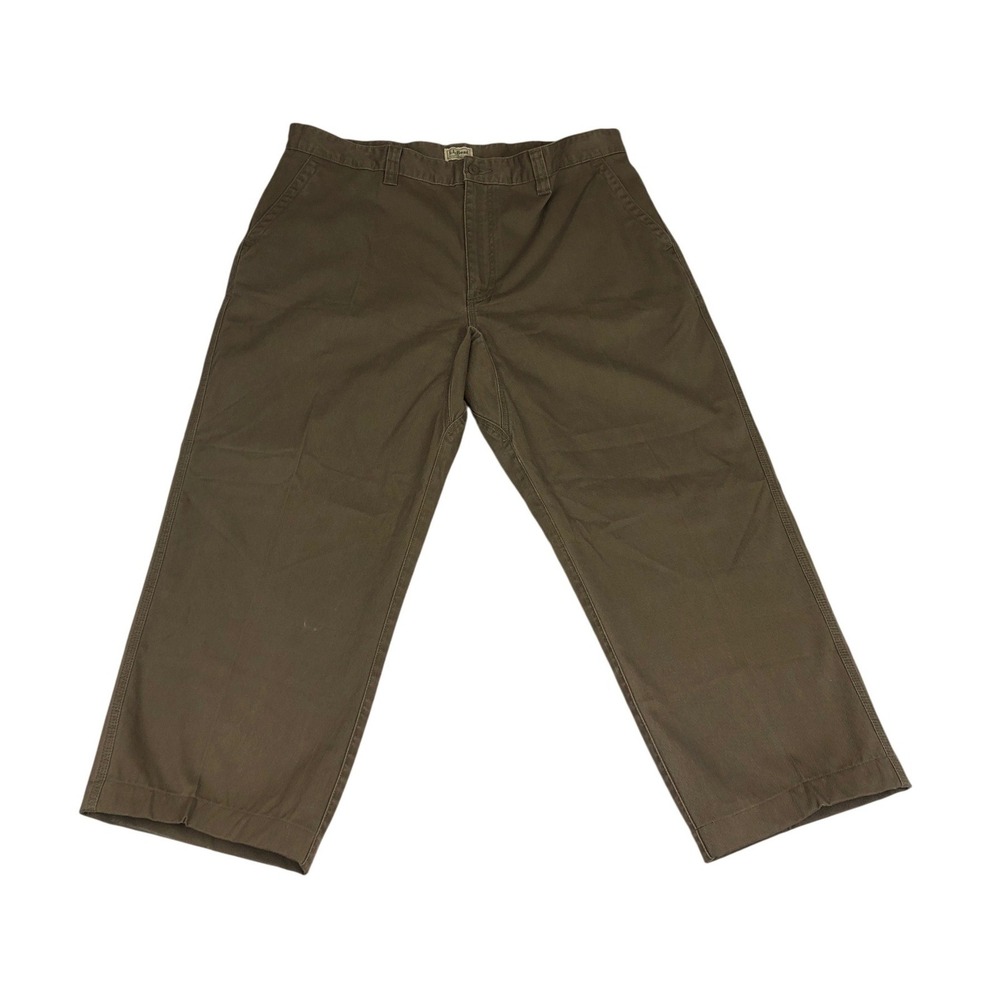 LL Bean Mens Duck‎ Canvas Pants 42x34 Brown Cotton Straight Leg Workwear Casual